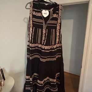 Black and Cream Maxi Dress